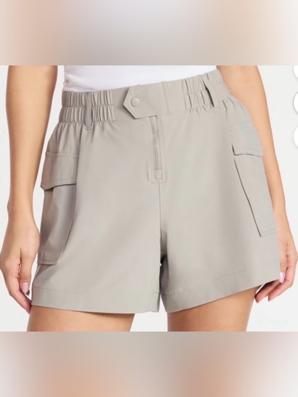Avia Light Gray Elastic-Waist Cargo Shorts